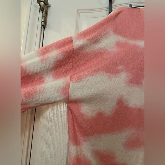 Urban Daizy light-weight sweatshirt women's Large pink white athleisure Boho EUC - Picture 8 of 9